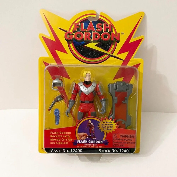 Vintage 1996 Playmates Flash Gordon Action Figures In Flight Suit - Picture 1 of 16